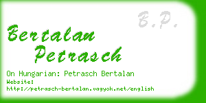 bertalan petrasch business card